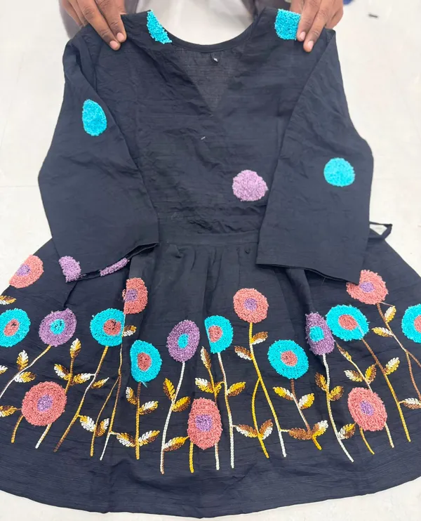 Black_Cotton_Premium_Short_Kurta_For_Women