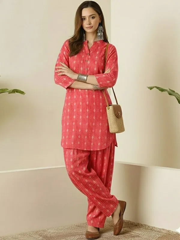 Coral_Pink_nagin_katha_cotton_Kurta_Salwar_Set