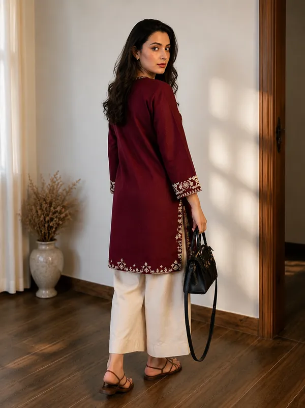 Maroon_Cotton_Premium_Co-Ord_Set_For_Women
