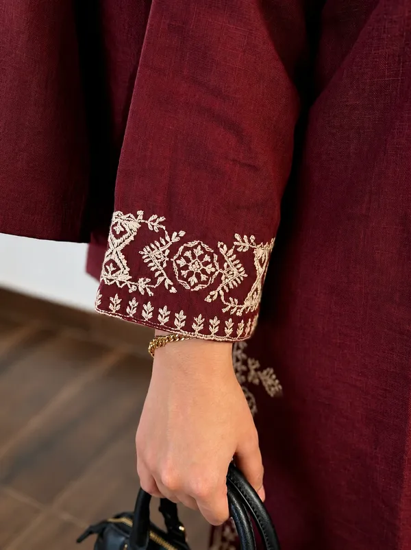 Maroon_Cotton_Premium_Co-Ord_Set_For_Women