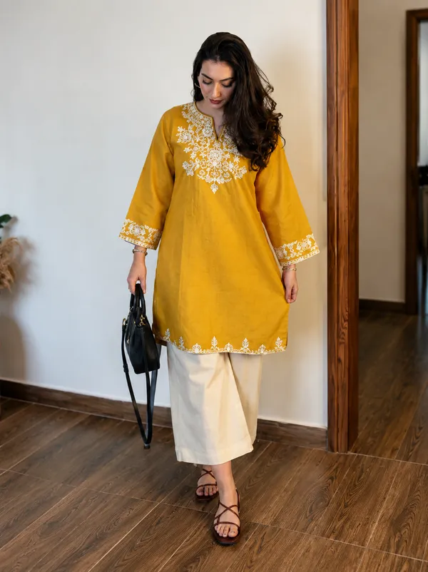 Yellow_Cotton_Premium_Co-Ord_Set_For_Women
