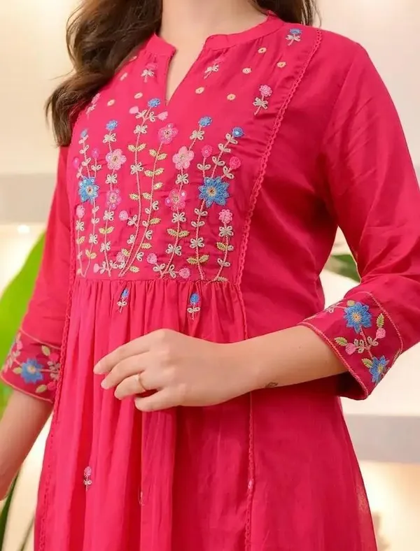 Fuchsia_Cotton_Premium_Kurta_Pant_Set_With_Dupatta_For_Women