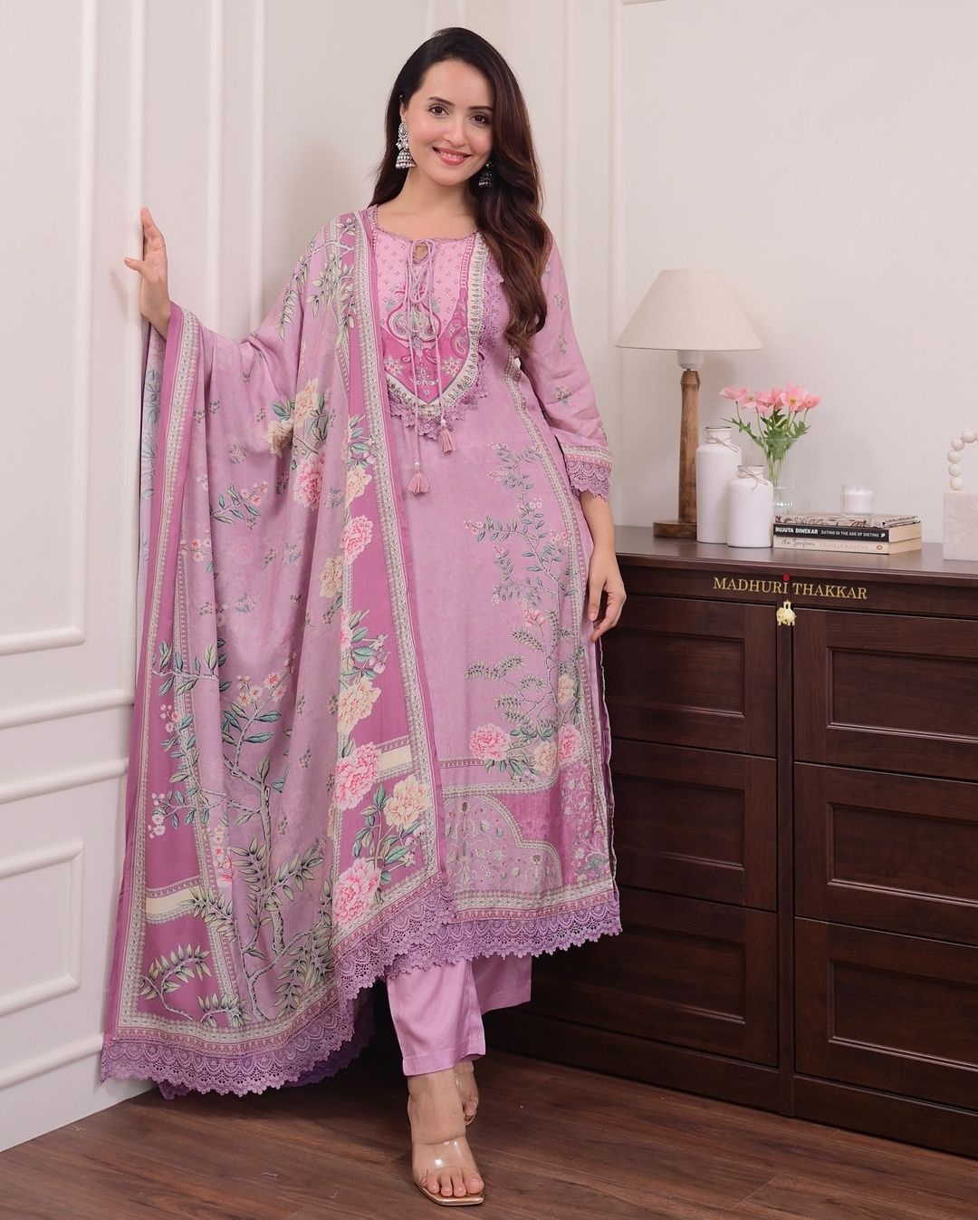 Lilac_Cotton_Premium_Kurta_Pant_Set_With_Dupatta_For_Women