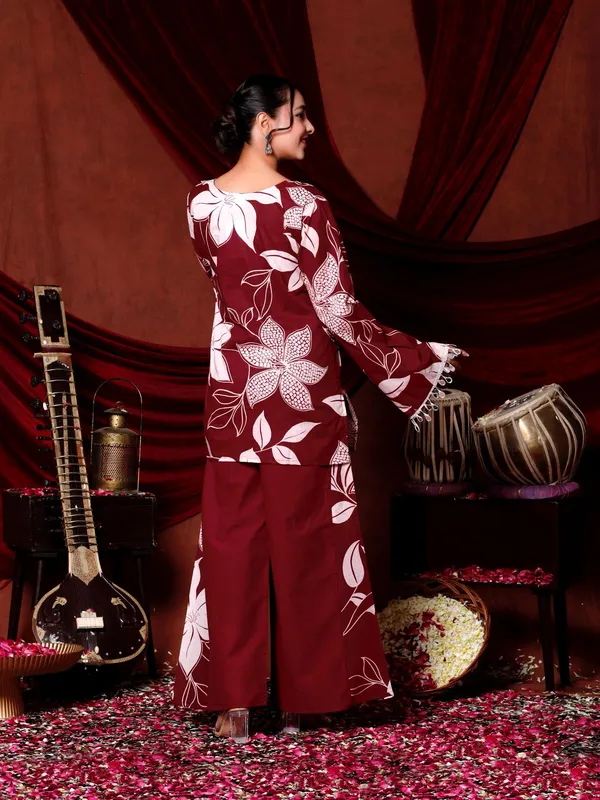 Maroon_Cotton_Premium_Co-Ord_Set_For_Women