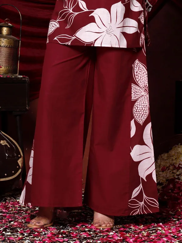 Maroon_Cotton_Premium_Co-Ord_Set_For_Women