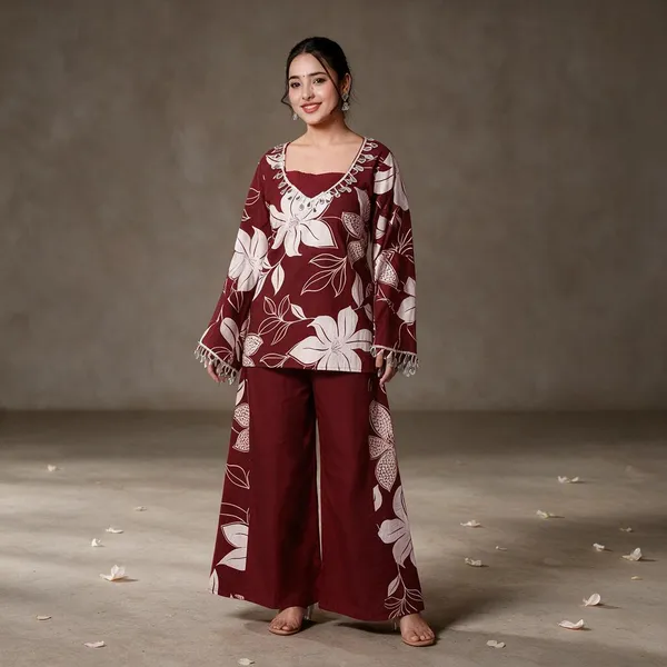 Maroon_Cotton_Premium_Co-Ord_Set_For_Women