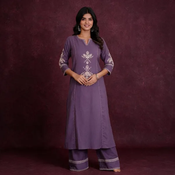 Purple_Cotton_Premium_Cotton_Kurta_Set_For_Women