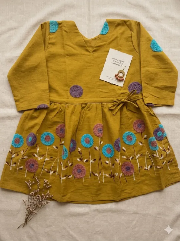 Yellow_Cotton_Premium_Short_Kurta_For_Women