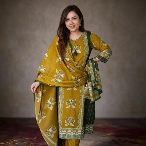 Multicolor_Cotton_Premium_Kurta_Pant_Set_With_Dupatta_For_Women