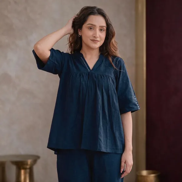 Navy_Blue_Cotton_Premium_Co-Ord_Set_For_Women