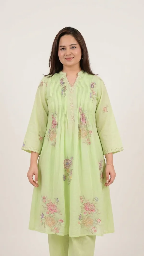 Pastel_Green_Cotton_Premium_Kurta_Set_For_Women