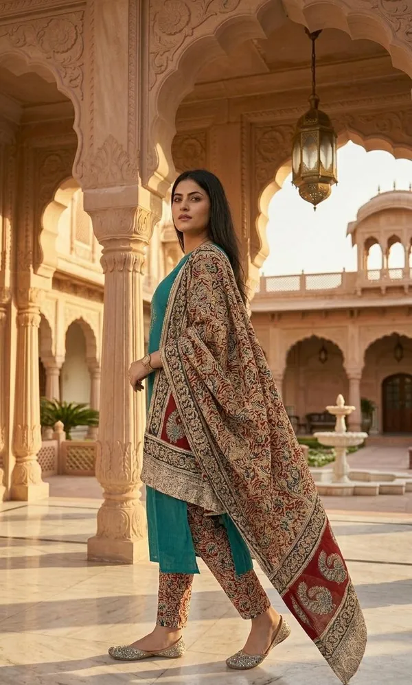 Persian_Green_Cotton_Premium_Cotton_Kurta_Set_For_Women