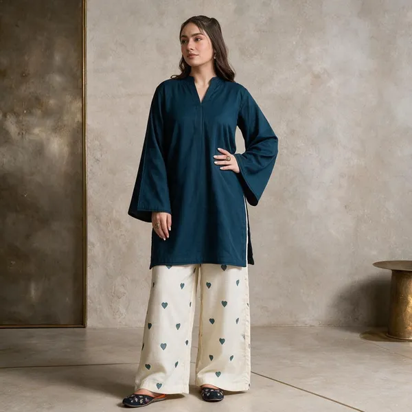 Teal_Blue_Cotton_Premium_Co-Ord_Set_For_Women
