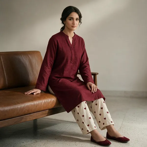 Cherry_Red_Cotton_Premium_Co-Ord_Set_For_Women