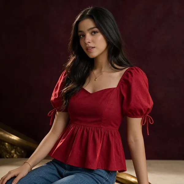 Red_Cotton_Premium_Top_For_Women