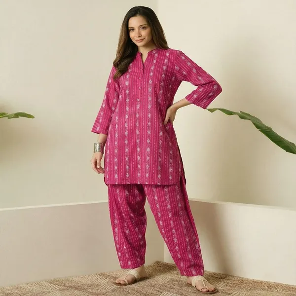Pink_Cotton_Premium_Co-Ord_Set_For_Women