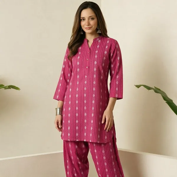 Pink_Cotton_Premium_Co-Ord_Set_For_Women