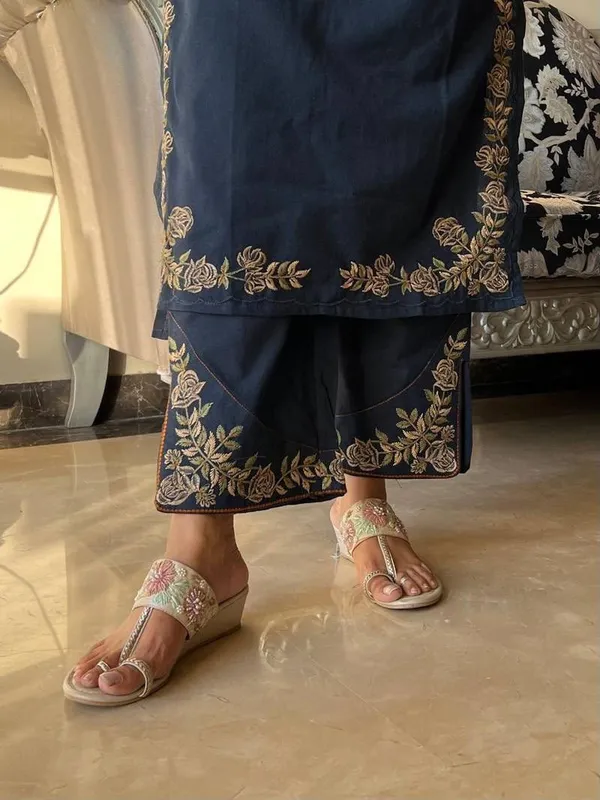Royal_Blue_Cotton_Premium_Cotton_Kurta_Set_For_Women