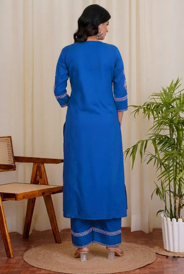 Blue_Cotton_Premium_Cotton_Kurta_Set_For_Women