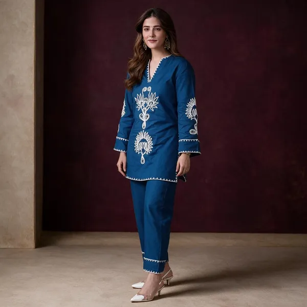 Blue_Cotton_Premium_Co-Ord_Set_For_Women