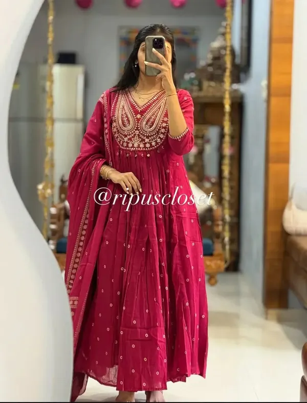 Stylish_Cotton_Embroidery_Work_Anarkali_Kurta_Set_with_Dupatta