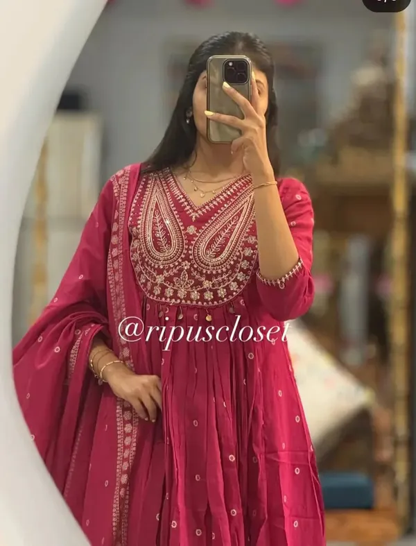 Stylish_Cotton_Embroidery_Work_Anarkali_Kurta_Set_with_Dupatta