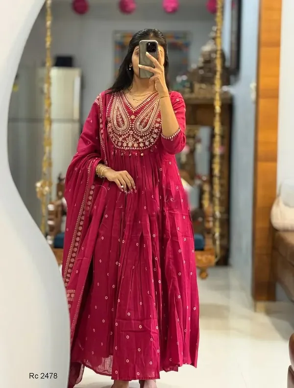 Stylish_Cotton_Embroidery_Work_Anarkali_Kurta_Set_with_Dupatta