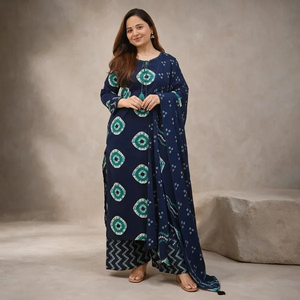 Multicolor_Cotton/Rayon_Blend-50%_Cotton_And_50%_Rayon_Premium_Cotton_Kurta_Set_For_Women