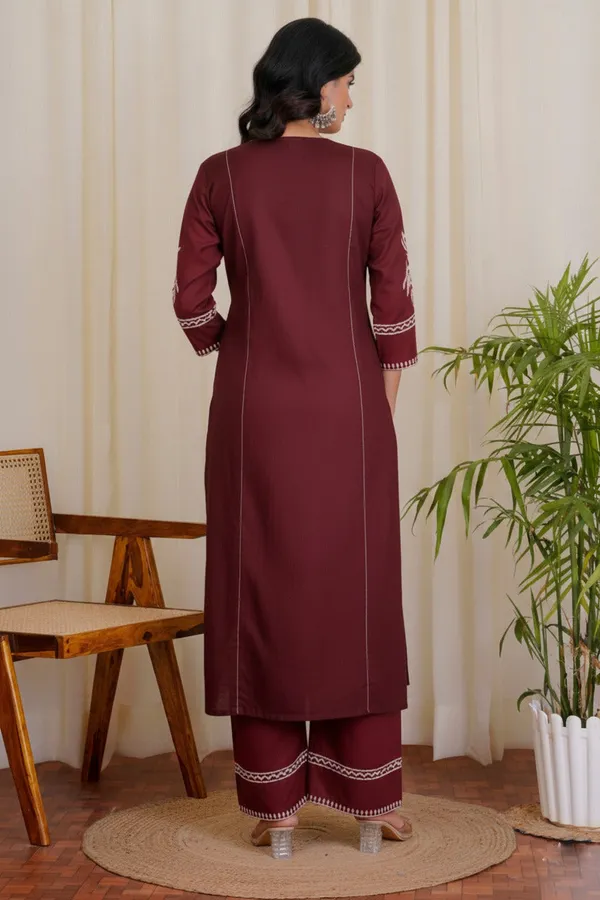 Red_Cotton_Premium_Cotton_Kurta_Set_For_Women