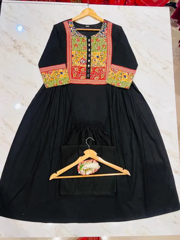 Women’s_Black_Embroidered_Cotton_Anarkali_Kurta_Pant_Set