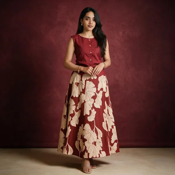 Maroon_Cotton_Premium_Co-Ord_Set_For_Women