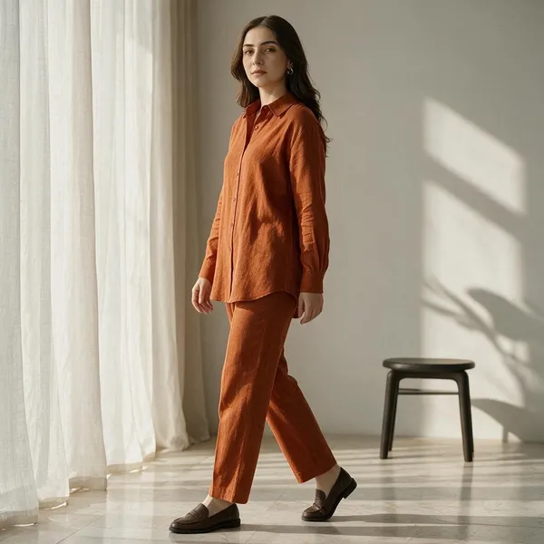 Rust_Orange_Cotton_Premium_Co-Ord_Set_For_Women