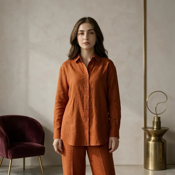 Rust_Orange_Cotton_Premium_Co-Ord_Set_For_Women