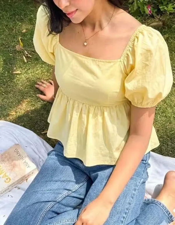 Yellow_Cotton_Premium_Top_For_Women