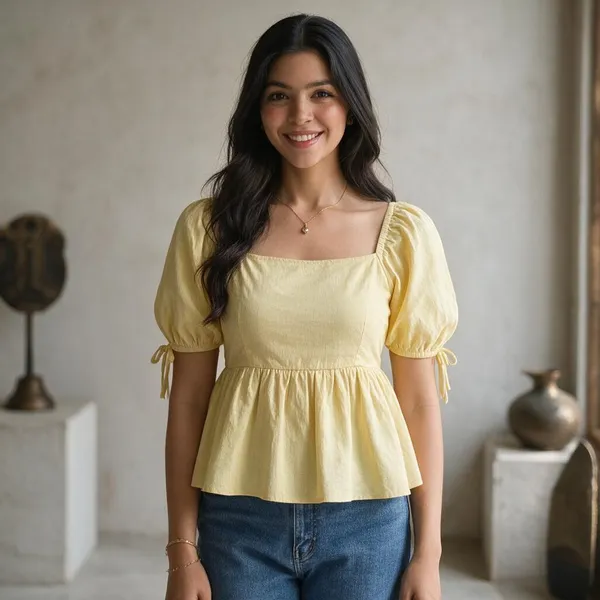Yellow_Cotton_Premium_Top_For_Women