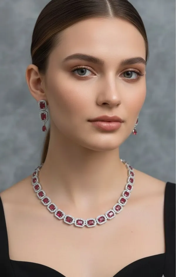 Silver_And_Ruby_Red_Stone_Studded_Necklace_And_Earrings_Set_For_Women