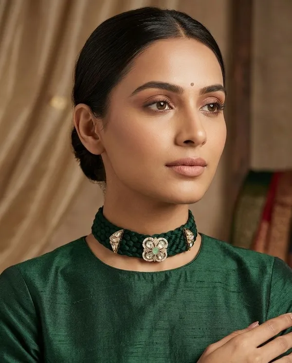 Green_Beaded_Kundan_Floral_Choker_Necklace_For_Women
