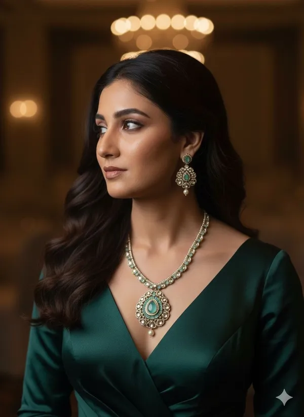 Green_And_Gold_Kundan_Pearl_Statement_Necklace_And_Earrings_Set_For_Women