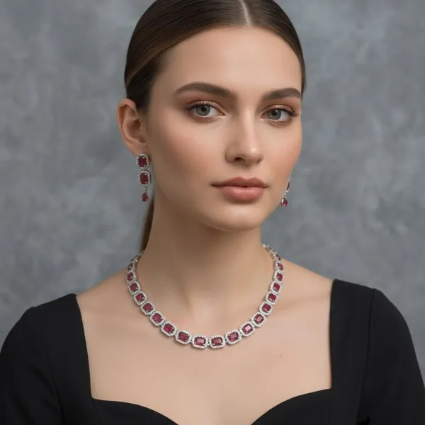 Silver_And_Ruby_Red_Stone_Studded_Necklace_And_Earrings_Set_For_Women