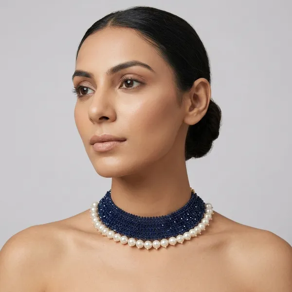 Blue_Crystal_Beaded_Pearl_Border_Choker_Necklace_For_Women