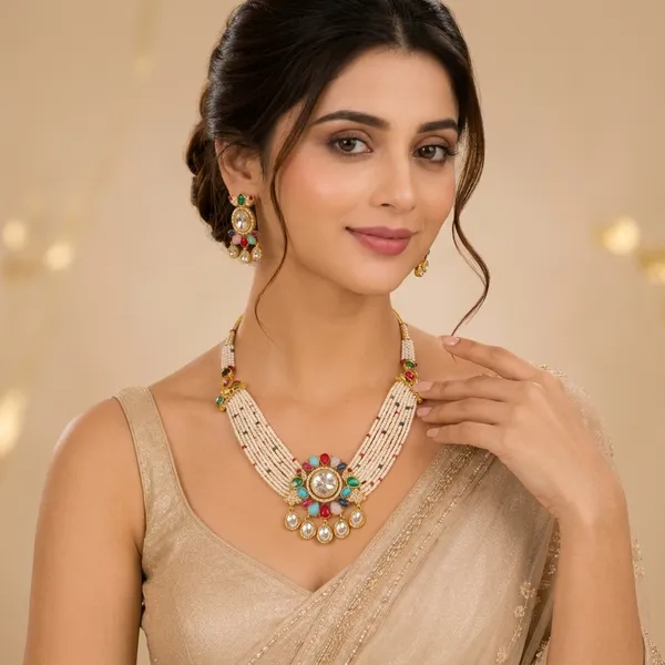 Multicolor_Kundan_Pearl_Stone_Necklace_Set_For_Women