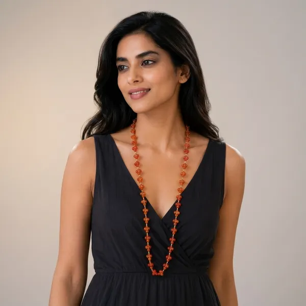 Orange_Beaded_Long_Necklace_For_Women