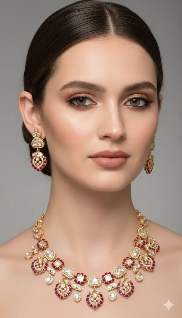 Gold_Kundan_Ruby_Stone_Bridal_Necklace_And_Earrings_Set_For_Women