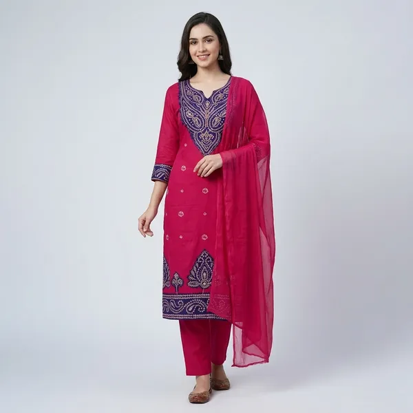 Pink_Premium_Cotton_Unstitched_Suit_Set_For_Women