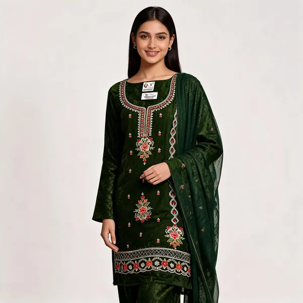 Green_Premium_Jacquard_Unstitched_Suit_Set_For_Women