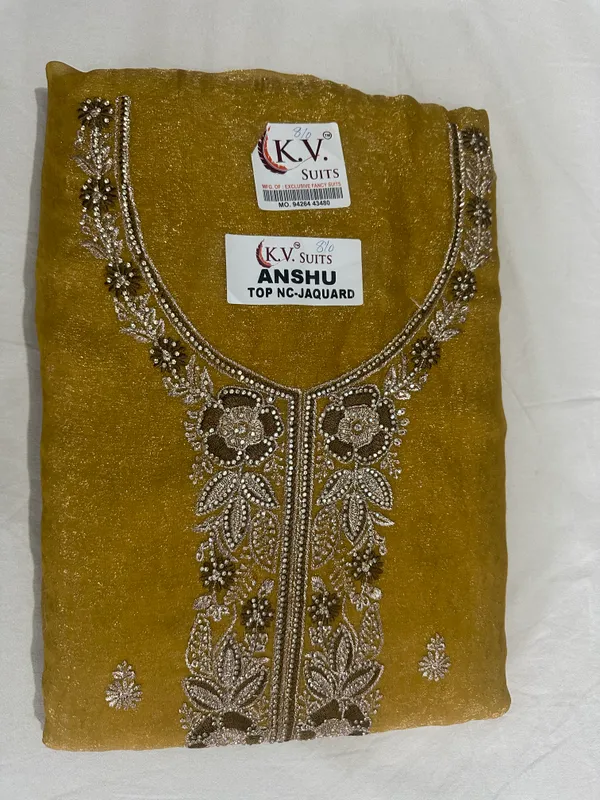 Mustard_Premium_Jacquard_Unstitched_Suit_Set_For_Women