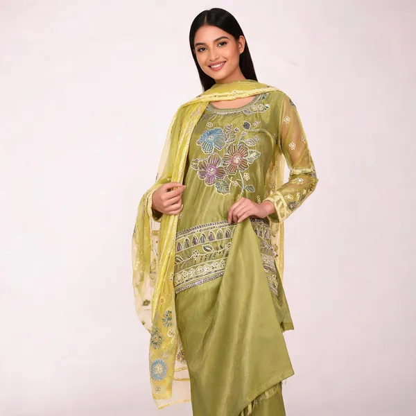 Green_Premium_Jacquard_Unstitched_Suit_Set_For_Women