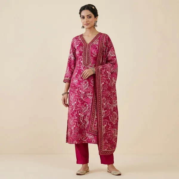 Pink_Premium_Silk_Unstitched_Suit_Set_For_Women