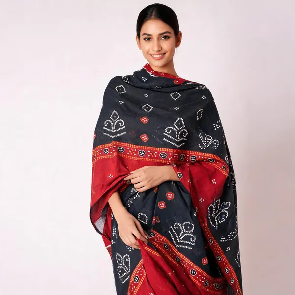 Black_And_Red_Premium_Cotton_Unstitched_Suit_Set_For_Women