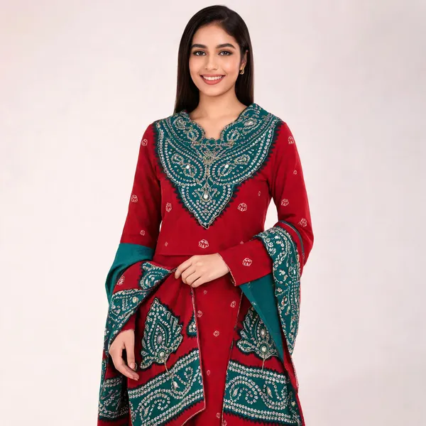 Red_Premium_Cotton_Unstitched_Suit_Set_For_Women